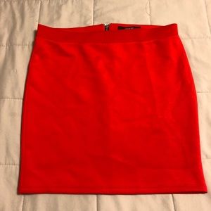 Red mini skirt